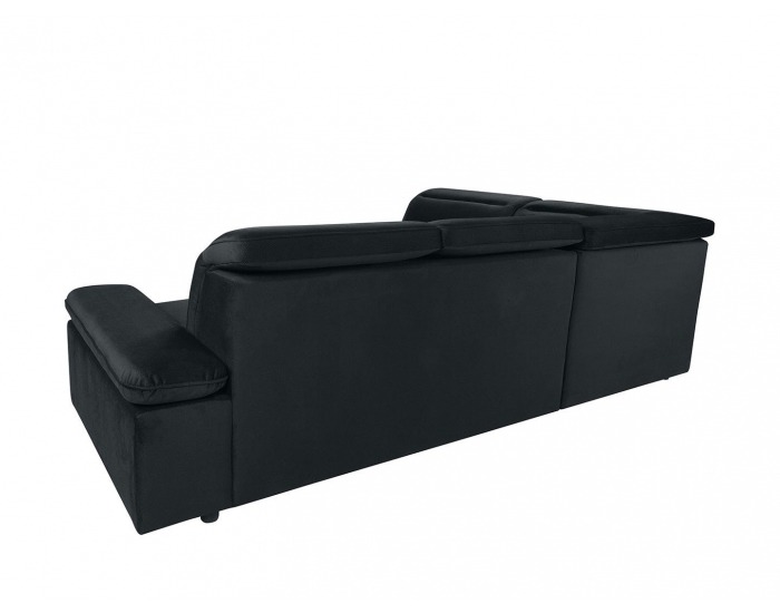 Rohová sedačka s rozkladom a úložným priestorom Darby L - čierna