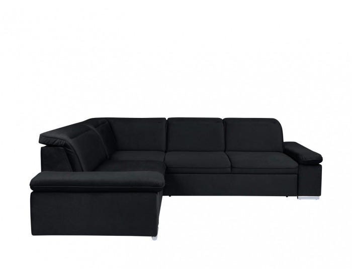 Rohová sedačka s rozkladom a úložným priestorom Darby L - čierna