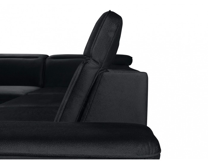 Rohová sedačka s rozkladom a úložným priestorom Darby L - čierna