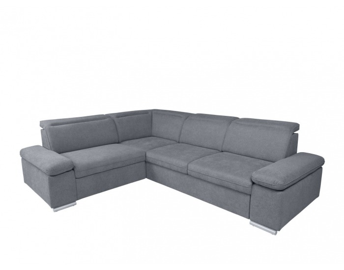 Rohová sedačka s rozkladom a úložným priestorom Darby L - sivá