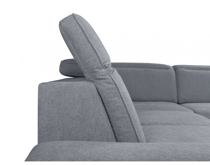 Rohová sedačka s rozkladom a úložným priestorom Darby P - sivá