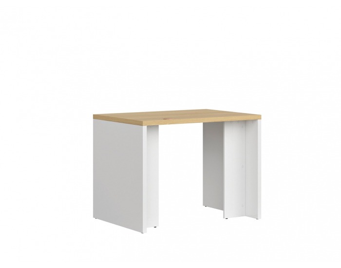 Písací stôl Denton BIU/100 - biely lesk / dub poľský