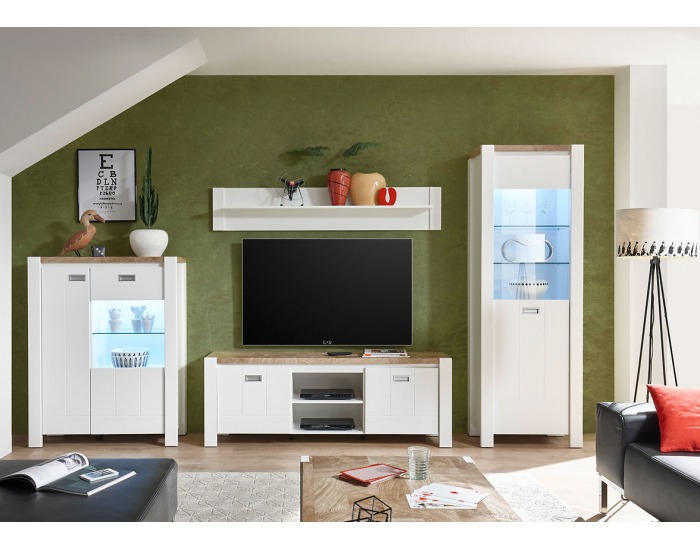 Šatníková skriňa Dreviso SZF3D3S - biela / dub westminster