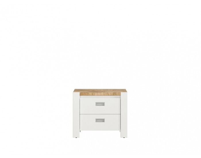 Nočný stolík Dreviso KOM2S - biela / dub westminster