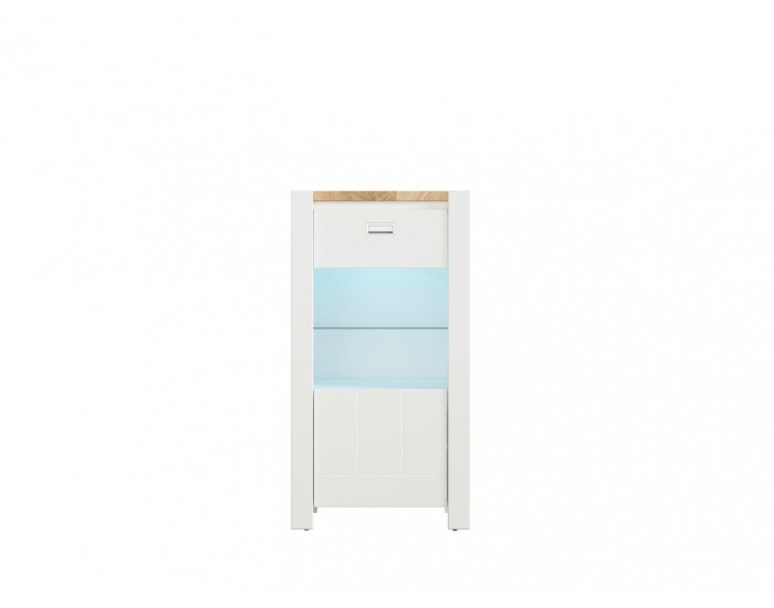 Vitrína s osvetlením Dreviso REG1W/65/123 - biela / dub westminster