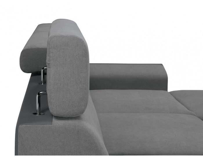 Rohová sedačka s rozkladom a úložným priestorom Elena II L/P - sivá / tmavosivá