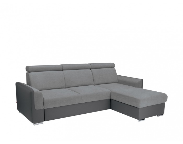 Rohová sedačka s rozkladom a úložným priestorom Elena II L/P - sivá / tmavosivá