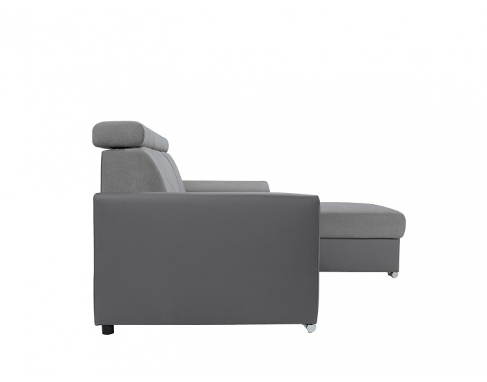 Rohová sedačka s rozkladom a úložným priestorom Elena II L/P - sivá / tmavosivá