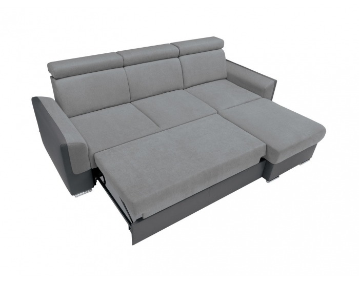 Rohová sedačka s rozkladom a úložným priestorom Elena II L/P - sivá / tmavosivá