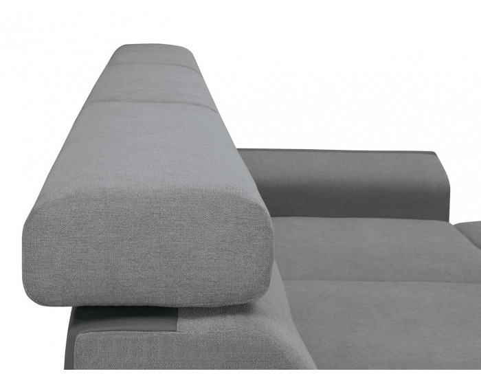 Rohová sedačka s rozkladom a úložným priestorom Elena II L/P - sivá / tmavosivá