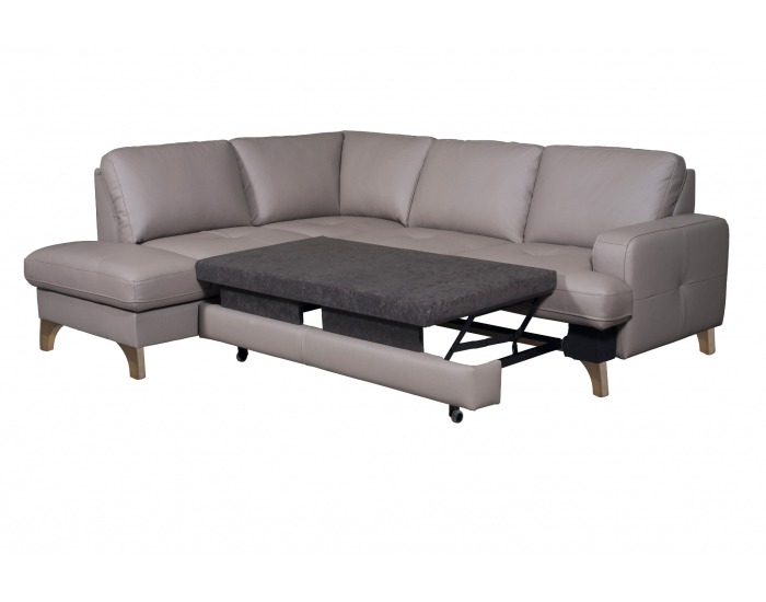 Rohová sedačka s rozkladom a úložným priestorom Fargo L - svetlohnedá