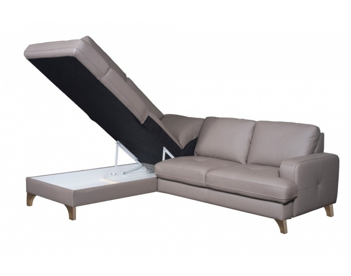 Rohová sedačka s rozkladom a úložným priestorom Fargo L - svetlohnedá