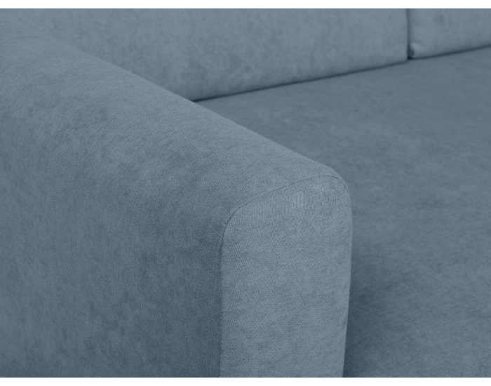 Rohová sedačka s rozkladom Feliz Lux L/P - tyrkysová / drevo (TX002)