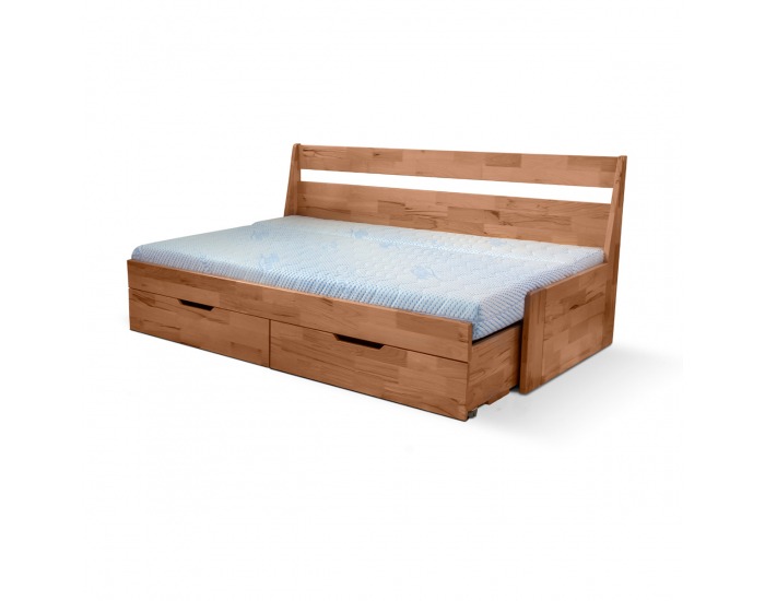 Rozkladacia posteľ s bočnými čelami Fenix Vario 90/180 - prírodná lakovaná