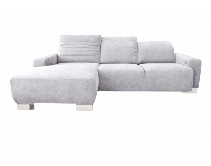 Rohová sedačka Floppy L - svetlosivá / chróm