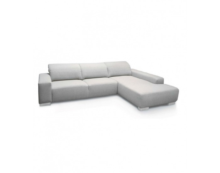 Rohová sedačka Floppy P - svetlosivá / chróm