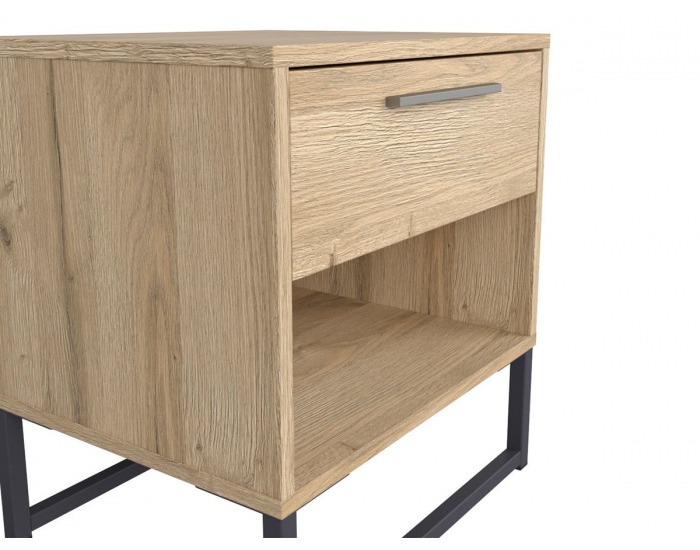 Nočný stolík Gamla KOM1S - dub grandson / čierna