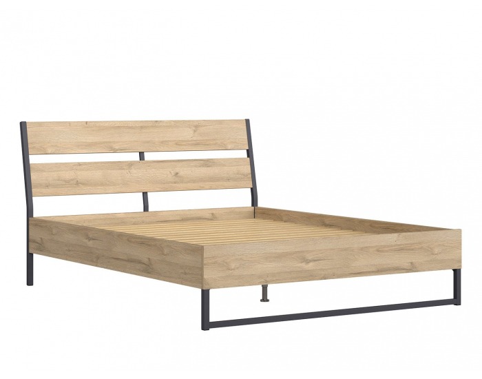 Posteľový rám Gamla LOZ/160_B - dub grandson / čierna