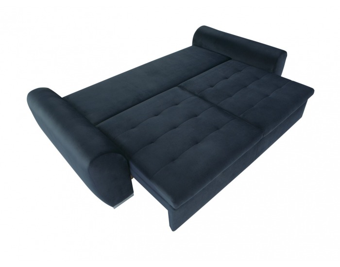 Pohovka s rozkladom a úložným priestorom Gaspar IV Mega Lux - modrá / vzor / žltá