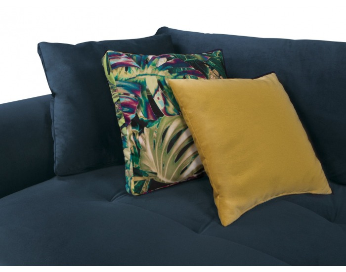 Pohovka s rozkladom a úložným priestorom Gaspar IV Mega Lux - modrá / vzor / žltá