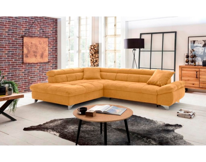 Rohová sedačka s rozkladom Gemini L - žltá