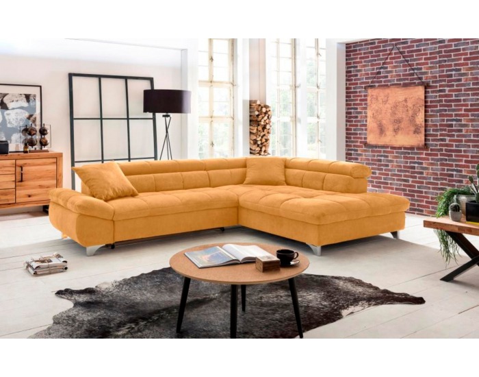 Rohová sedačka s rozkladom Gemini P - žltá