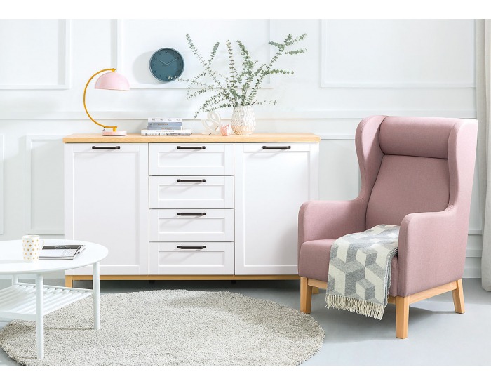 Komoda Haga KOM2D4S - biela canadian / dub poľský