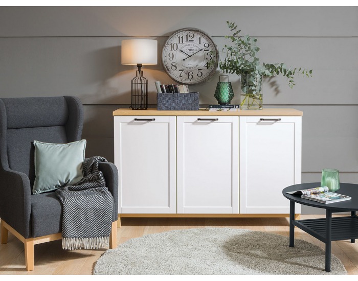 Komoda Haga KOM3D - biela canadian / dub poľský