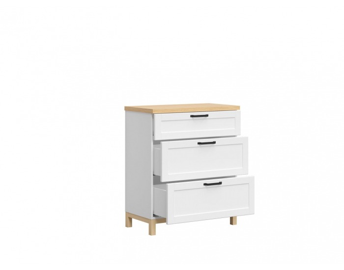 Komoda Haga KOM3S - biela canadian / dub poľský