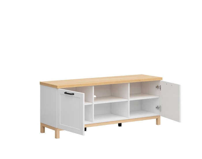 TV stolík Haga RTV2D - biela canadian / dub poľský