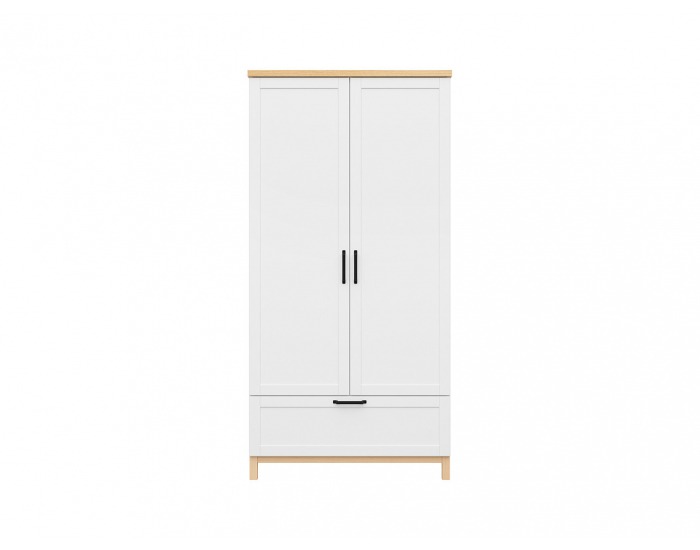 Šatníková skriňa Haga SZF2D1S - biela canadian / dub poľský