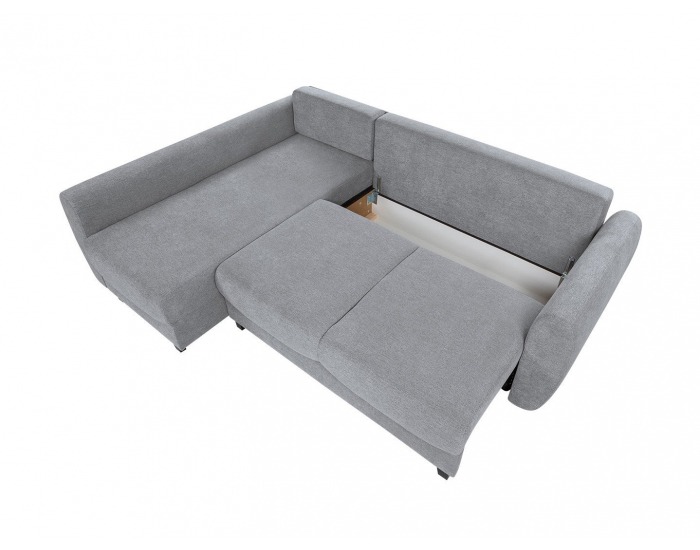 Rohová sedačka s rozkladom a úložným priestorom Hampton L - svetlosivá