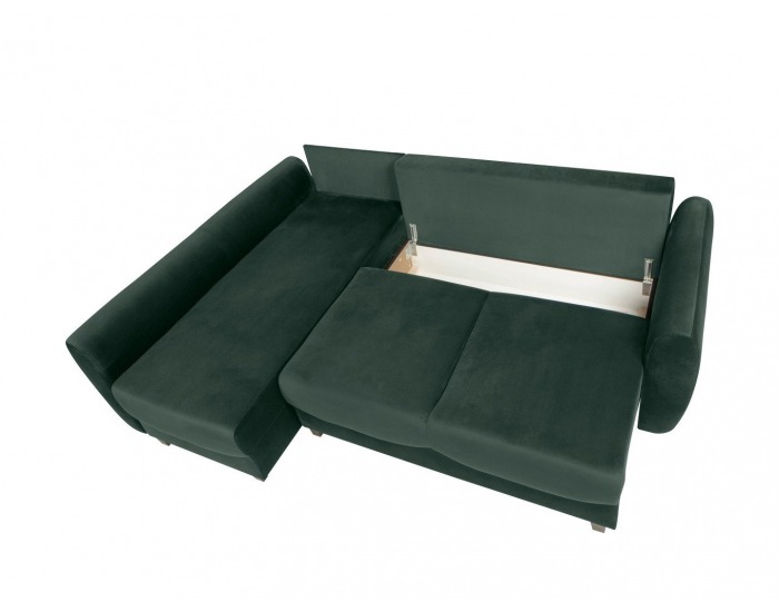 Rohová sedačka s rozkladom a úložným priestorom Hampton L - zelená