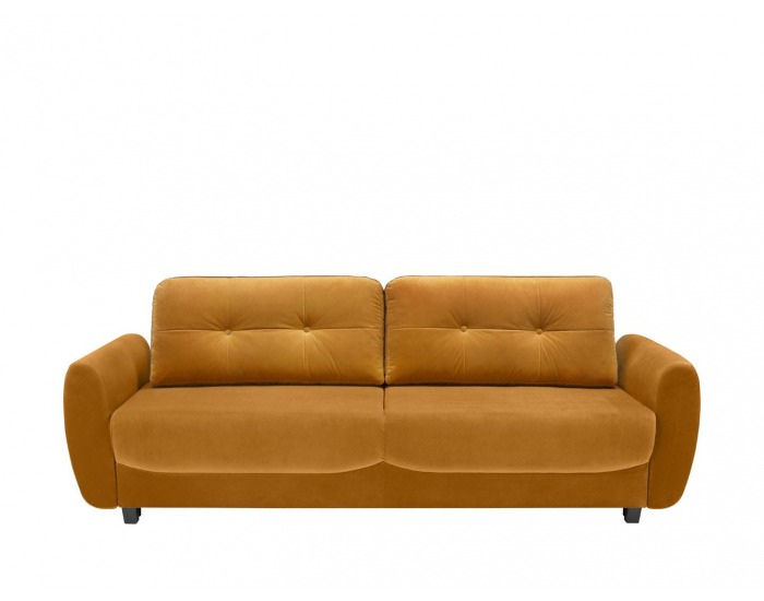 Pohovka s rozkladom a úložným priestorom Hampton Lux - žltá / wenge