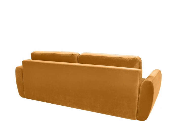 Pohovka s rozkladom a úložným priestorom Hampton Lux - žltá / wenge