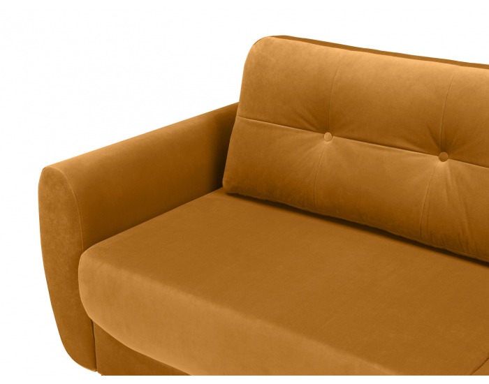 Pohovka s rozkladom a úložným priestorom Hampton Lux - žltá / wenge