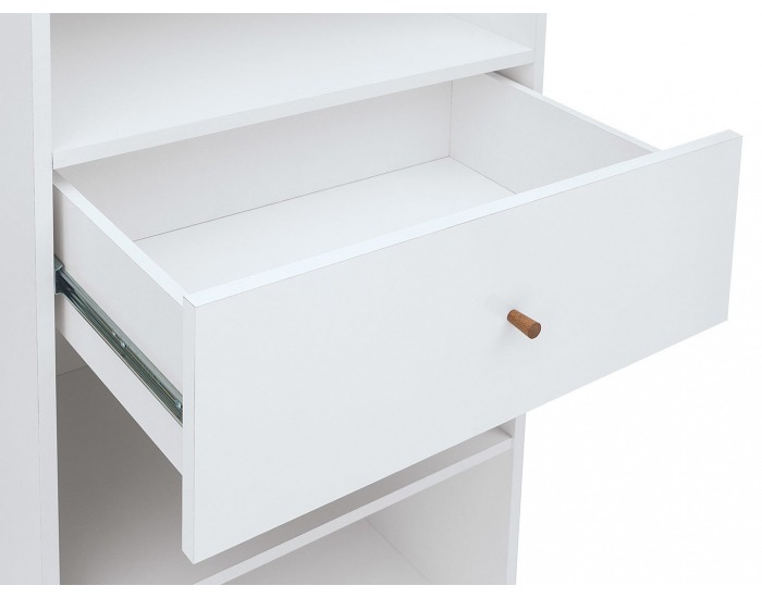 Regál Heda REG1S - biela / smrekovec sibiu zlatý / biely lesk