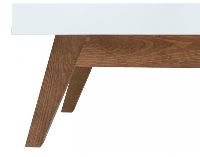 TV stolík Heda RTV1D1S - biela / smrekovec sibiu zlatý / biely lesk