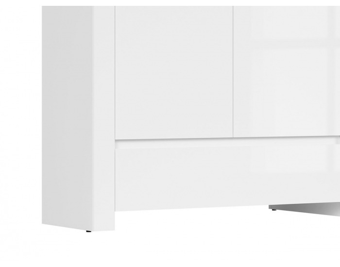 Šatníková skriňa Holten SZF2D1S - biela / dub wotan / biely lesk