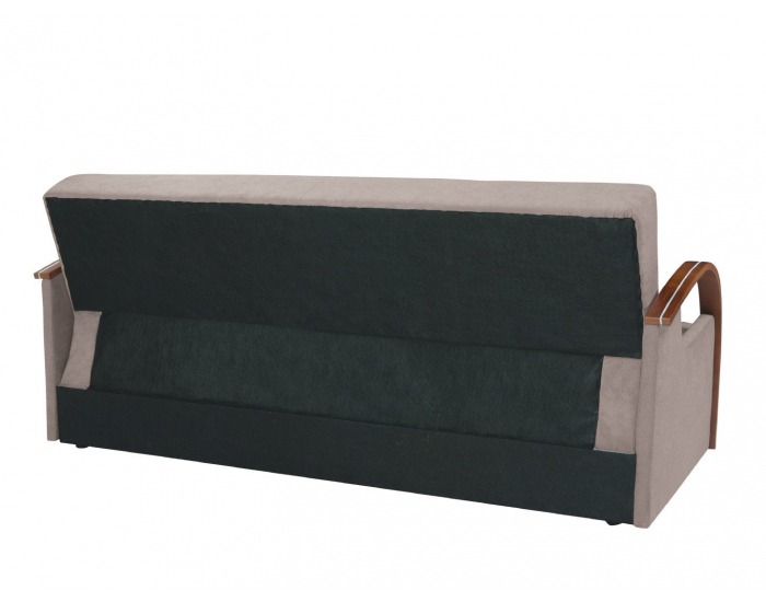 Pohovka s rozkladom a úložným priestorom Jeff - béžová / drevo (TX007)