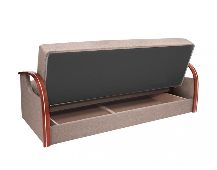 Pohovka s rozkladom a úložným priestorom Jeff - béžová / drevo (TX007)