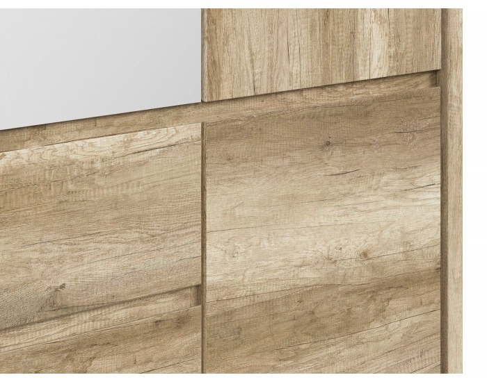 Šatníková skriňa so zrkadlom Kaspian SZF5D2S - dub monument