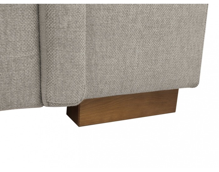 Rohová sedačka s rozkladom a úložným priestorom Kerman L - béžová / drevo (TX061)