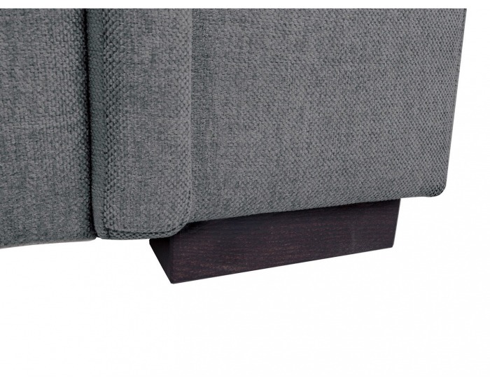 Rohová sedačka s rozkladom a úložným priestorom Kerman L - sivá / drevo (TX023)