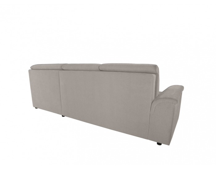 Rohová sedačka s rozkladom a úložným priestorom Kerman P - béžová / drevo (TX061)