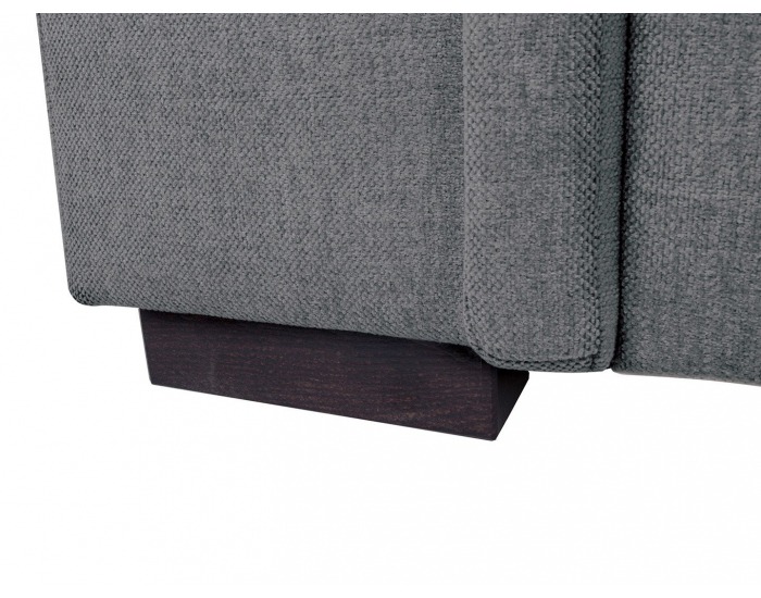 Rohová sedačka s rozkladom a úložným priestorom Kerman P - sivá / drevo (TX023)