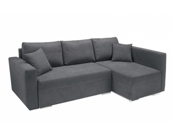 Rohová sedačka s rozkladom Kris II Lux L/P - tmavosivá