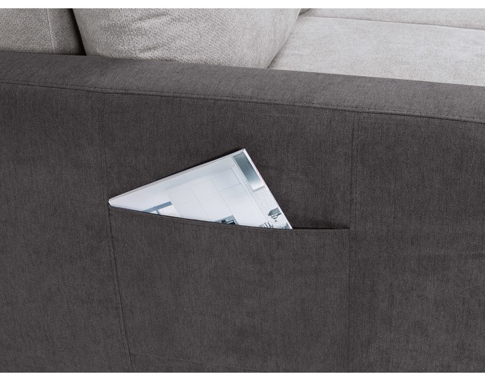 Rohová sedačka s rozkladom Largo Lux L/P - svetlosivá / tmavosivá / žltá