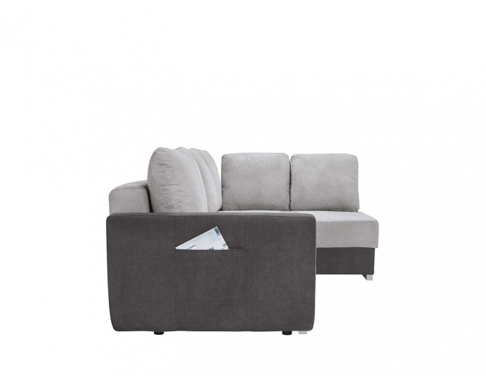 Rohová sedačka s rozkladom Largo Lux L/P - svetlosivá / tmavosivá / žltá