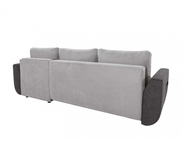 Rohová sedačka s rozkladom Largo Lux L/P - svetlosivá / tmavosivá / žltá